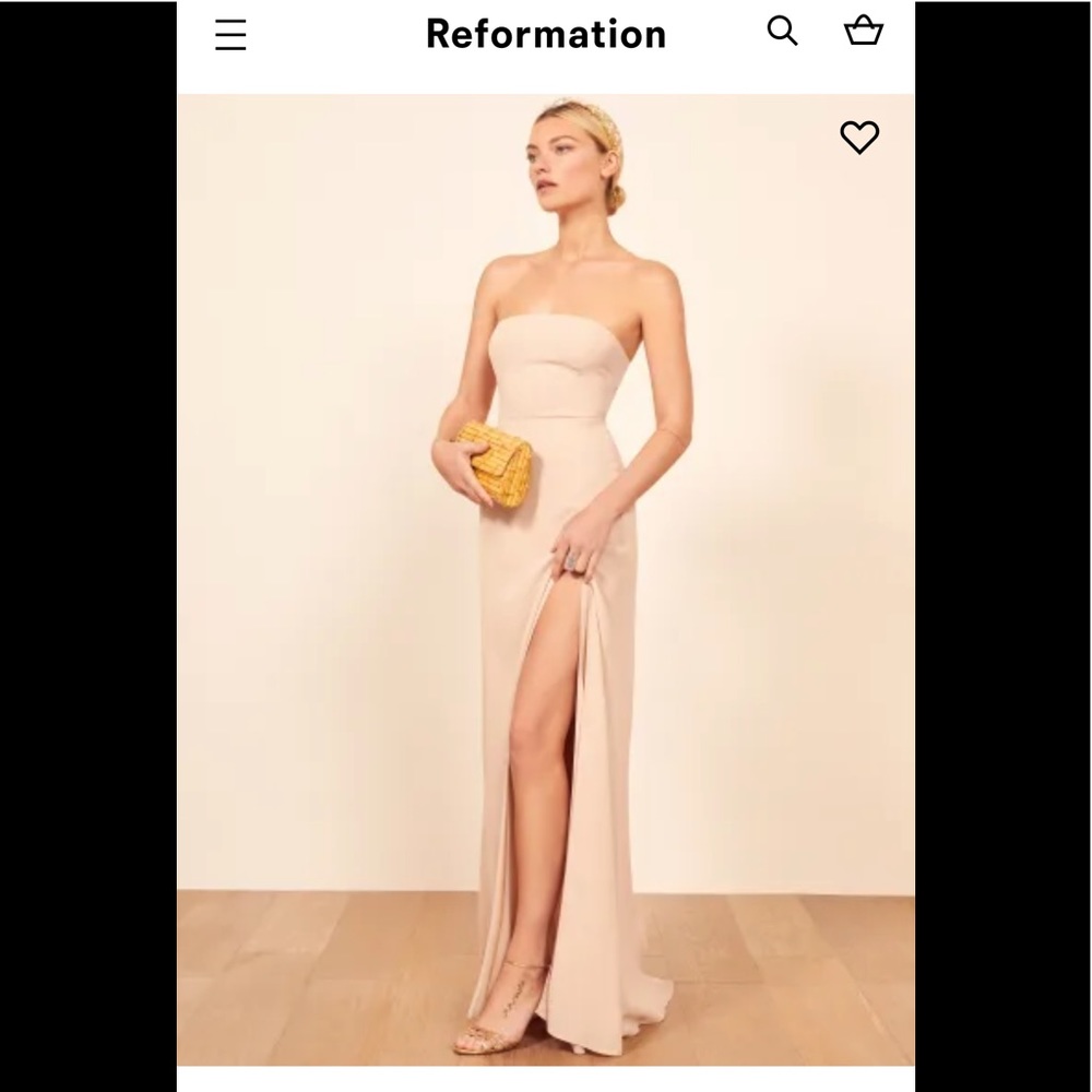 Reformation Ingrid Dress in Champagne - size 2. Perfect condition.